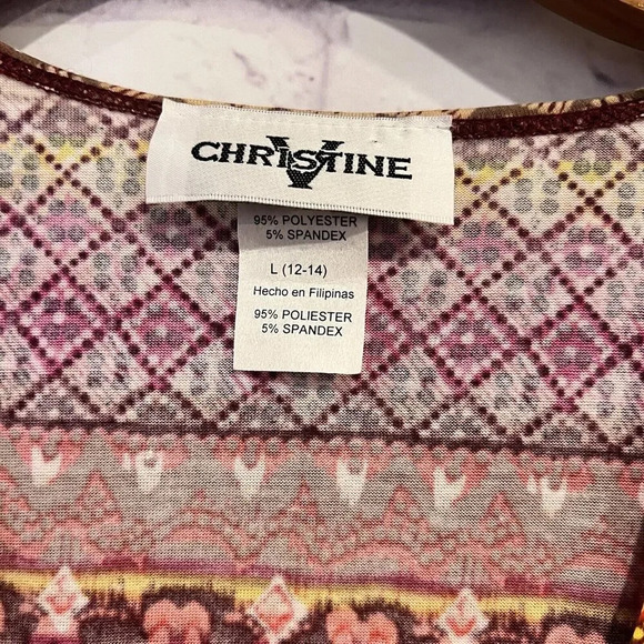 Christine V Mini Dress Womens Size Large V-Neck Short Sleeve - Picture 7 of 9